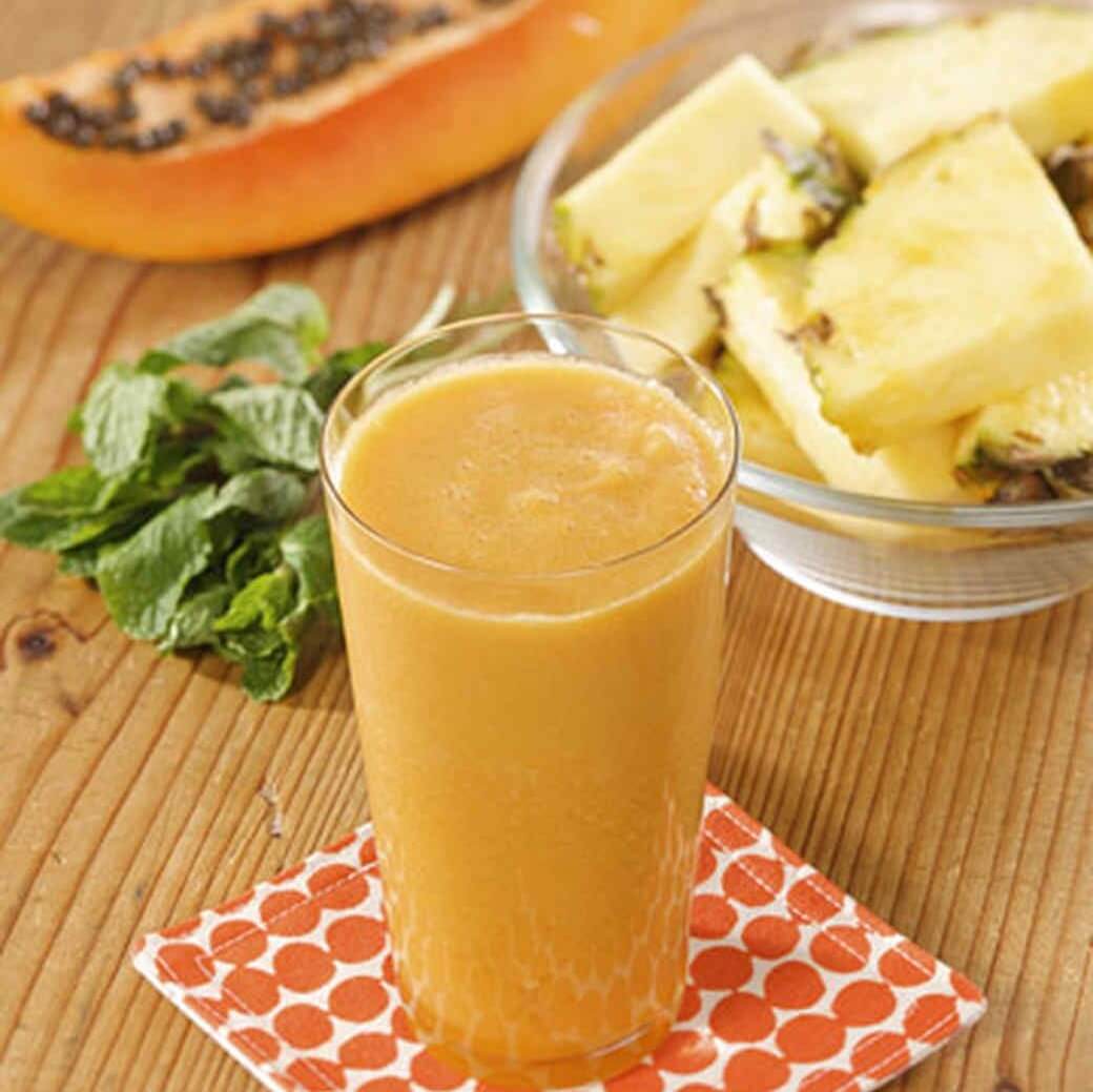 Ly nước ép đu đủ mix dứa